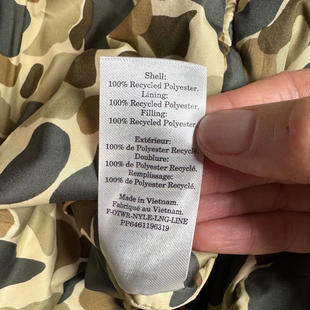 NWT Everlane ReNew Long Liner Camo Quilted Jacket XS Zip Front Pockets Packable - Picture 8 of 9